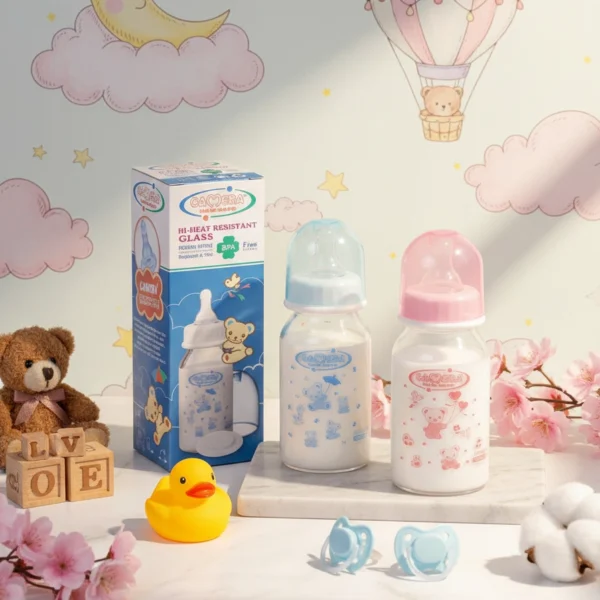 GLASS FEEDING BOTTLE 120ML -BPA FREE