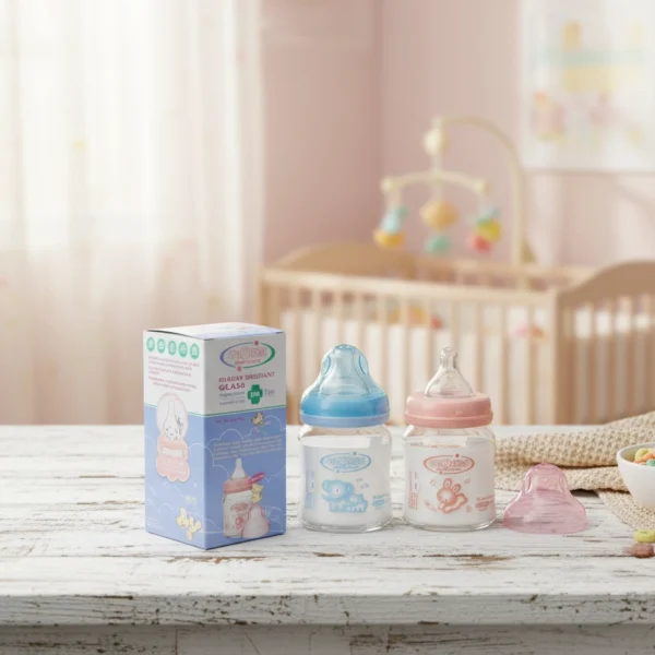 WIDE NECK GLASS FEEDING BOTTLE-BPA FREE-120ML